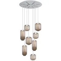 s.luce Velo 8-flg. Ø 80 cm rund klar/weiß