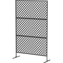 Outsunny Raumteiler Schwarz Stahl, B/H/L: ca. 45x198x122 cm - Schwarz