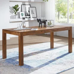 Kadima Design Esstisch Massivholz 200x100 cm  Sheesham Holztisch Rechteckig  Dunkelbraun  Handarbeit  NAKO Kollektion