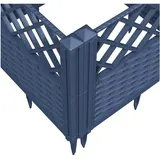 vidaXL Pflanzkasten mit Erdspießen 123,5 x 43,5 x 43,5 cm Blaugrau