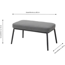 LECO Gartensessel mit Fußhocker Clara 102 x 102 x 108 cm grau 2 St.