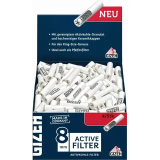 invaxe GIZEH Active Filter 8 mm Durchmesser, Aktivkohlefilter in der 200er-Box
