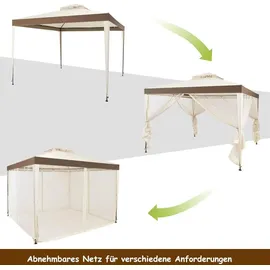 Goplus Pavillon 3 x 3 m inkl. 4 Seitenteile Beige