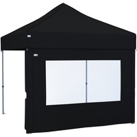 paramondo Seitenwand für Faltpavillon Pavillon Gartenzelt Strapazierfähiges Polyestergewebe PRO 30/PRO 40 Premium Plus Seitenwand Fenster 3m, Schwarz