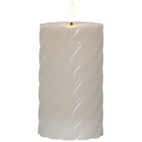 Star Trading Flamme Swirl LED Stumpenkerze 15 cm beige