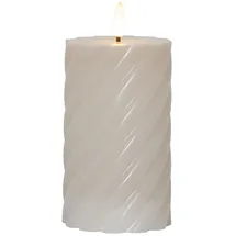 Star Trading Flamme Swirl LED Stumpenkerze 15 cm beige