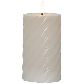 Star Trading Flamme Swirl LED Stumpenkerze 15 cm beige
