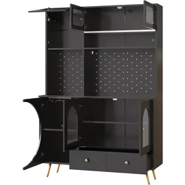modfu Hochschrank 120 x 40 x 176 cm Schwarz
