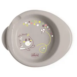 Chicco Warmy Baby- und Kleinkindteller für warme Speisen, Thermo-Kinderteller-Set mit Heißwasserbehälter, Entwöhnungsgeschirr Teller mit rutschfestem Boden und ergonomischem Design, 0% BPA, 6+ M, Grau