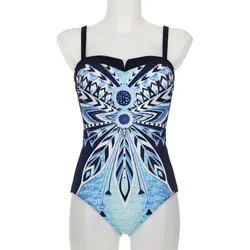 SUNMARIN Damen Badeanzug Badeanzug, blau, 38C