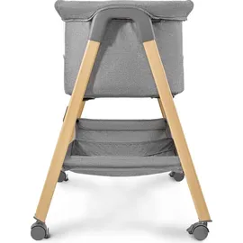 Moby-System Babybett freistehend & faltbar mit Matratze und Rollen – Moby-System Mili grau, 0–6 Monate,