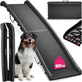 Tectake tectake® Hunderampe Paw Step Auto, klappbar und rutschfest, bis 90kg - schwarz