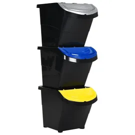 vidaXL Abfalleimer 78 l Schwarz