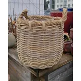 Generisch NEU !! Schöner Stabiler Korb mit Seegraskordel ø ca. 29 cm aus Rattan - Naturprodukt, kein Plastik !! Handarbeit Schale Weidenkorb Pflanzgefäß Blumentopf