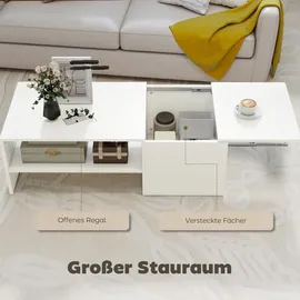 Homcom Couchtisch Weiß Spanplatte 110 x 52 x 36 cm