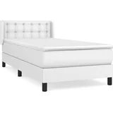 vidaXL Boxspringbett mit Matratze Weiß 80x200 cm Kunstleder