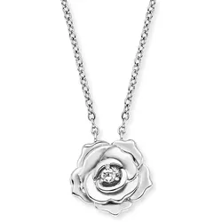 Kette mit Anhänger »Rose, ERN-ROSE-ZI«, mit Zirkonia (synth.), 14801935-0 silberfarben-kristallweiß