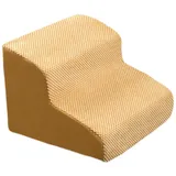 F Fityle Hundetreppe für kleine Hunde Haustiertreppen, hoher Dichteschaum mit waschbarer Abdeckung, für hohe Bett- und Couch -Hunderampe 2 Schritt für Katzen, Gelb