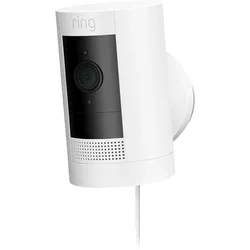 Ring Außenkamera Netzstecker Stick Up Cam Plug-in Überwachungskamera Weiß