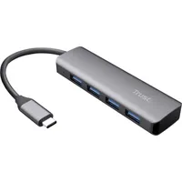 Trust Halyx USB-C 4 Port USB Hub Grau