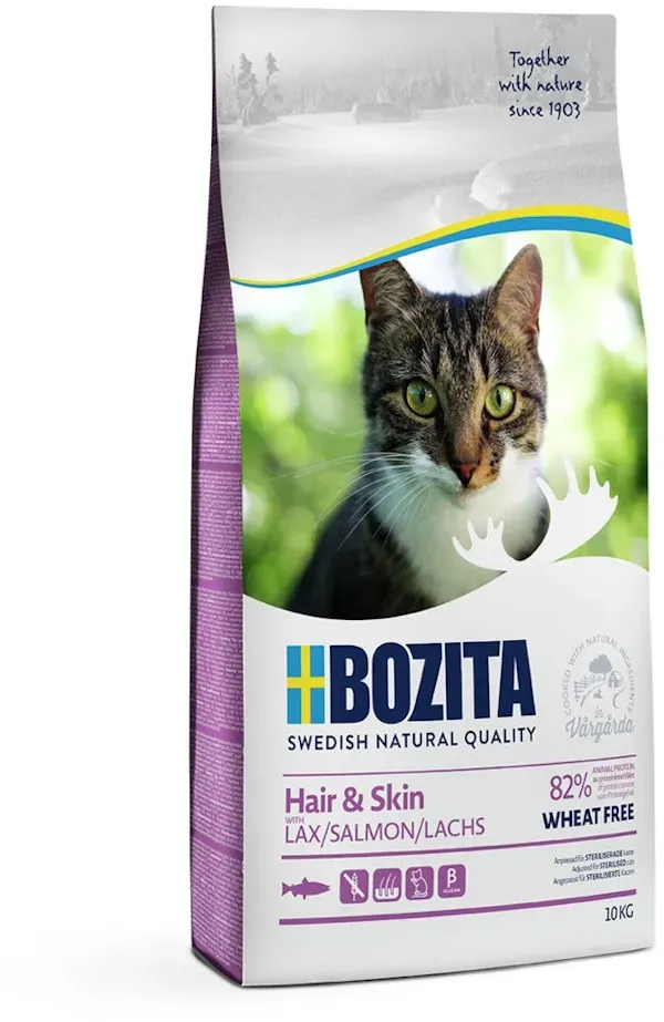 Bozita Hair & Skin Wheat Free Salmon Katzentrockenfutter 10 Kilogramm