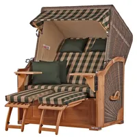 Bene living Strandkorb Schaalsee 2-Sitzer Teak - PE grau