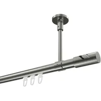 Interdeco GARDINENSTANGE INNENLAUF Sonette Zoena 480 cm (geteilt in 3 x 160 cm), 1-läufig, 20 mm Ø Edelstahl-Optik