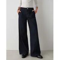Opus Damen Palazzo | MIVA Sense Palazzo Jeans aus BCI Cotton Mix Mid Rise Dark Rinsed Blue, 38 L32 - 38W / 32L