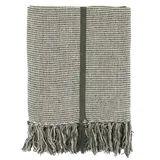 Chic Antique Decke AIX Olive Grün mit Streifen 150x130 cm oliv