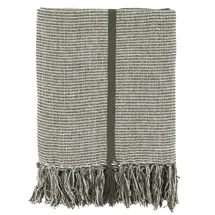 Chic Antique Decke AIX Olive Grün mit Streifen 150x130 cm oliv