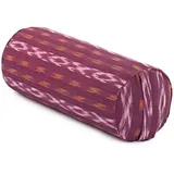 bodhi Ethno Collection: Yoga-Bolster (rund), Ikat-Webstoff, weinrot 1 St