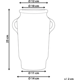 Beliani Blumenvase Steinzeug blau Gerrha