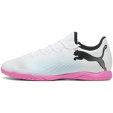 Puma Men Future 7 Play It Soccer Shoes, Puma White-Puma Black-Poison Pink, 39