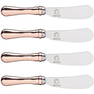 4er Set Artesà Buttermesser Set mit Roségoldgriff aus Edelstahl KitchenCraft