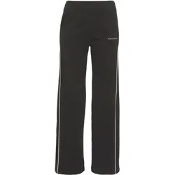 Loungehose LASCANA, Damen, Gr. 36/38, N-Gr, schwarz, Sweatware, Obermaterial: 100% Baumwolle, unifarben, bestickt, casual, bequem lang, Hosen, Loungeanzug
