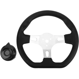Off-Road-Kart-Lenkrad 270 mm, 3 Speichen, universelles schwarzes Rennlenkrad für 150-ccm- bis 250-ccm-Gokarts und ATV mit PU-Schaumgriff und Metallrahmen