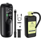 Woowind Tire Sealant Pro Reifendichtmittel + LP1 Elektrische Luftpumpe und Akku Kompressor (150 PSI/10,3 Bar) im Paket