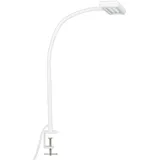 Briloner Leuchten - LED Klemmleuchte, Tageslicht Klemmlampe, Schreibtischlampe inkl. Kabelschalter, dreh- und schwenkbar, Bürolampe 7,5 Watt, 800 Lumen, Weiß, 805x230x40mm (LxBxH) 2604-016
