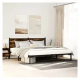 vidaXL Metallbett 180 x 200 cm Räuchereiche