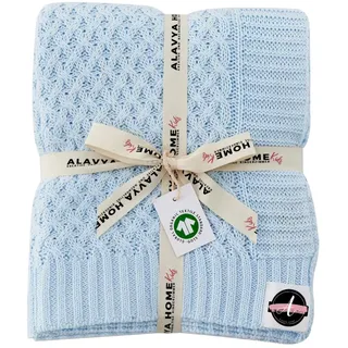 Alavya Home® Babydecke 75x100 cm Baumwolle Wolldecke aus Oeko-TEX I Baumwolldecke Strickdecke für Baby I Baby Decke Neugeborenen Kuscheldecke Geschenk Junge & Mädchen I 100% GOTS Organic Bio Baumwolle