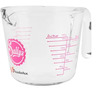 Messbecher aus Bolosilikatglas in Milliliter und Gramm, Kälte- und Hitzebeständig (mikrowellengeeignet), mit rutschfestem und ergonomischem Griff (500 ml) Transparent
