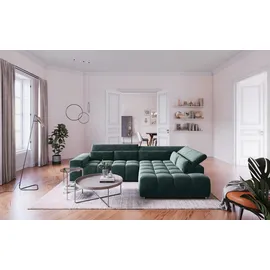 Cotta Eckcouch Polyester L-Form 3-Sitzer Grün
