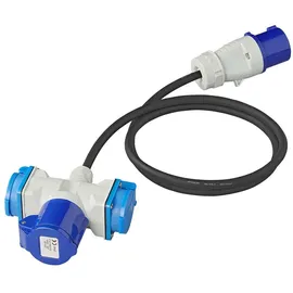 PRO PLUS Adapterkabel CEE-Stecker nach 2xSchuko und 1xCEE, 150cm