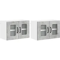 VidaXL Küchenwandschrank mit Regal 2 pcs Beton Grau 60