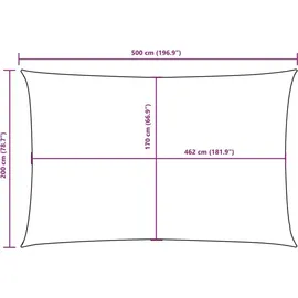 vidaXL Sonnensegel Oxford-Gewebe Rechteckig 2 x 5 m Blau