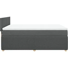 vidaXL Boxspringbett mit Matratze Dunkelgrau 140x200 cm Stoff