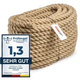 Seilwerk STANKE Juteseil Naturfasern gedreht Tauwerk Hanf Jute Tau Seil Tauziehen Absperrseil Handlauf 20mm 15m