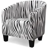 VanderHome Tub Stuhl Sessel Sesselbezug Sesselhussen Stretch Elastisch Sofahusse Clubsessel Jacquard Sofahusse Husse für Cafe Stuhl Sessel Loungesessel Cocktailsessel Zebra