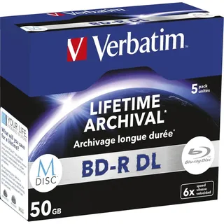 Verbatim M-Disc BD-R Blu-Ray 50GB 6x Speed, Jewel Case