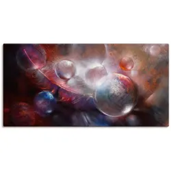 Leinwandbild ARTLAND "Federleicht", pink (farbe bild(er): pink), B:100cm H:50cm T:1,8cm, Canvas, Leinwand, Bilder, auf Keilrahmen gespannt